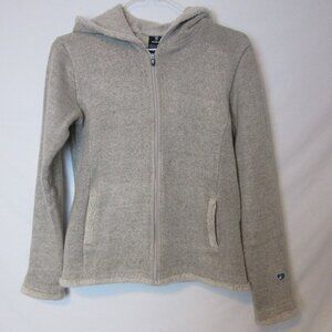 Kuhl Jacket Apres Gray Beige Fleece Zip Up Hoodie Sweater Outdoor Winter Girl 14